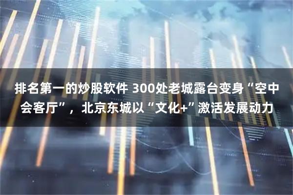 排名第一的炒股软件 300处老城露台变身“空中会客厅”,北京东城以“文化+”激活发展动力